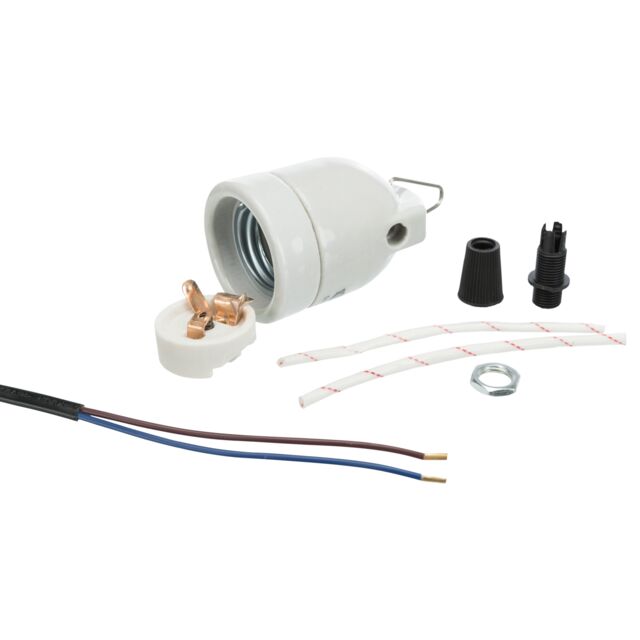 PHO PRO DET CLIP 76109 1 SALL AWK V1 Keramische Fitting Pro Socket hangend voor veilige, hittebestendige verlichting met kabel en schakelaar, eenvoudig op te hangen.