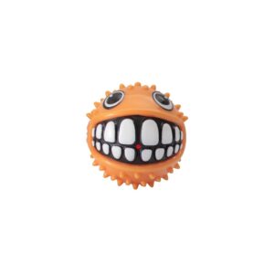 RGRP01D Rogz Toyz Grinz Puffer Fish Fetch Ball Orange Small Rogz Toyz Grinz Puffer Fish Fetch Ball Orange is een stevige, opvallende apporteerbal met grappig design voor uren hondenspeelplezier