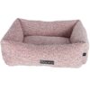 Boony lounger chenille roze is een stijlvolle en comfortabele rustplek voor katten en honden, met zachte vulling en opstaande randen.