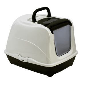 0213264 a scaled 1 Moderna kattenbak Flip Cat 50 cm met opklapbare deur, handvat en schep. Praktisch, stijlvol en eenvoudig schoon te maken.