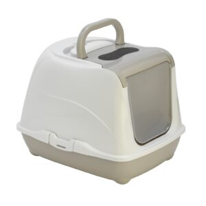 0214253 a scaled 2 Moderna kattenbak Flip Cat 50 cm met opklapbare deur, handvat en schep. Praktisch, stijlvol en eenvoudig schoon te maken.