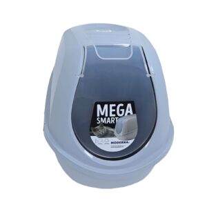 Moderna Kattenbak Mega Smart recycled titanium grey. Extra ruim, met filter en privacydeur voor grote of meerdere katten.
