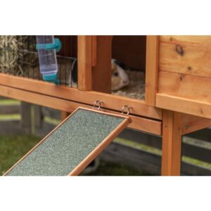 Houten loopplank voor kleindierverblijven van grenenhout, helpt jouw dier veilig en makkelijk in en uit het verblijf te stappen.