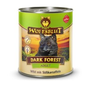 Wolfsblut Dark Forest natvoer met zoete aardappelen is graanvrij hondenvoer met wild en superfoods, geïnspireerd op het dieet van de wolf.