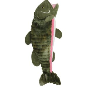 Hondenknuffel Vinnie de Vis Corduroy met piep XL is een groot, stevig en zacht hondenspeeltje met pieper en kraakelementen voor extra speelplezier.