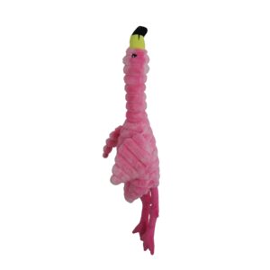 Hondenknuffel Ferry de Flamingo Corduroy met Piep XL-XXL is een extra grote hondenknuffel met pieper, knor en knispervleugels.