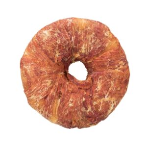 Donut met Eend 10cm is een glutenvrije kauwsnack van runderhuid met eendenvlees voor heerlijk en langdurig kauwplezier.