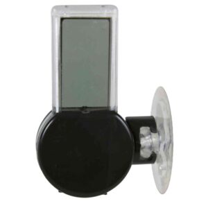 Digitale thermo hygrometer voor terraria meet temperatuur (0-50 °C) en luchtvochtigheid (30-90%) en is eenvoudig te bevestigen met zuignap.