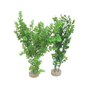 Kunststofplant Cyperus Giant met stevige basis, ideaal als schuilplaats en decoratie voor aquarium en terrarium.