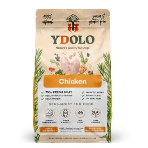 Ydolo Healthy and Pure Chicken: graanvrij hondenvoer met 75% vers vlees, hypoallergeen en perfect voor gevoelige honden.