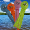 Hondenspeelgoed OctoFloat smiley drijvend + piep 40 cm, groot waterproof waterspeeltje voor honden.