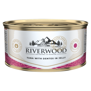 Riverwood Caviar Tuna with Dentex 85gr is natuurlijk natvoer met tonijn en tandbrasem in gelei voor katten.