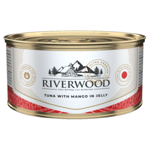 Riverwood Caviar Tuna with Mango 85gr is natuurlijk natvoer met tonijn en mango in gelei voor katten.