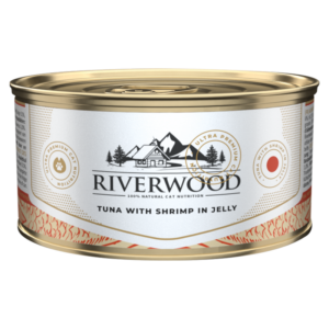 Riverwood Caviar Tuna with Shrimp 85gr is natuurlijk natvoer met tonijn en garnalen in gelei voor katten.
