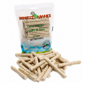 Farm Food Dental Munchie Heart & Rice is een natuurlijke kauwsnack die helpt bij een schoon en gezond hondengebit.