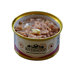 Riverwood Caviar Tuna with Dentex 85gr is natuurlijk natvoer met tonijn en tandbrasem in gelei voor katten.