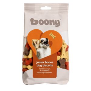Hondenkoekjes Junior Bones 400 gram zijn kleine trainingskoekjes voor puppy's en jonge honden.