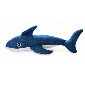 Hondenspeelgoed haai met Plastic Fles en Pieper 50 cm met kraakgeluid en pieper voor actief en uitdagend speelplezier.