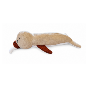 Hondenspeelgoed walrus met Plastic Fles en Pieper 50 cm met kraakgeluid en pieper voor actief en uitdagend speelplezier.