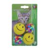 Kattenspeelgoed Smileybal en Knoopbal bevat 2 smileyballen en 2 knoopballen voor lekker rollen, jagen en spelen.