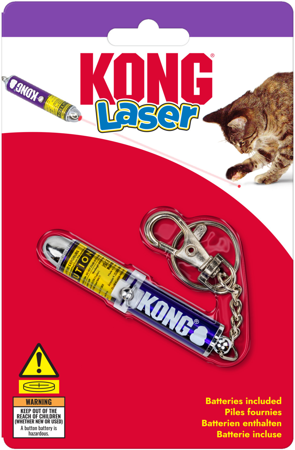 0215860 KONG Katten Laser stimuleert het jachtinstinct van uw kat en zorgt voor beweging, uitdaging en interactief speelplezier.