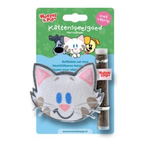 Woezel & Pip buurpoes met catnip vulbaar 10 cm is een schattig, hervulbaar kattenspeeltje met kattenkruid voor extra speelplezier.