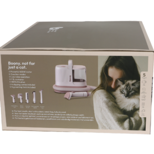 Boony Furcontrol 6 in 1 studio 1,3 liter voor trimmen, borstelen en direct opzuigen van losse haren bij honden en katten.