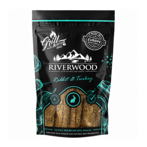 Riverwood Grillmaster Konijn & Kalkoen 100g is een hypoallergene, graanvrije hondensnack met maar liefst 97% vlees.