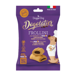 NLDGLF65 Frollini DoggyeBag Frollini zijn knapperige hondenkoekjes met Freecoa: een heerlijke chocoladebeleving zonder cacao, cafeïne en theobromine.