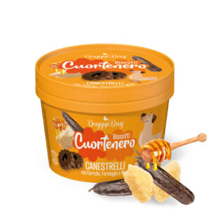 DoggyeBag Cuortenero Canestrelli 150 gr zijn gevulde hondenkoekjes met johannesbrood, Grana Padano-kaas en honing.