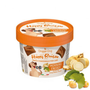 happy routine morning energy con ginseng ginkgo biloba e taurina 2 DoggyeBag Happy Routine Morning Energy Fagottini 150 gr met ginseng, Ginkgo biloba en taurine voor actieve momenten.