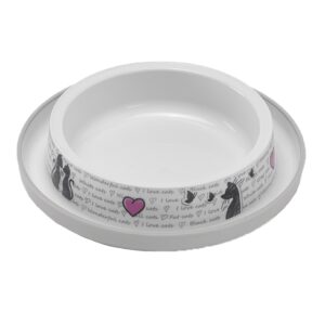 Kattendrinkschotel Trendy Dinner Cats in Love van Moderna. Kunststof drinkschotel van 15 cm met een vrolijke kattenprint.