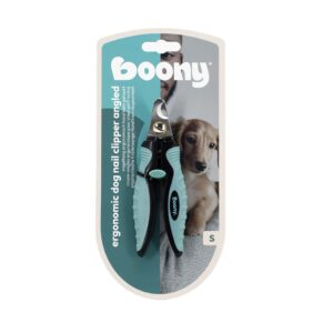 Nageltang Ergonomisch Klein Gehoekt voor kleine honden. Met schuin snijvlak en comfortabele grip voor veilig en nauwkeurig nagels knippen.