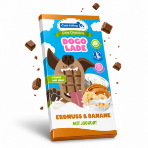 Cold&Dog Dogolade Peanut 100 gram is heerlijke hondenchocolade met pinda en banaan. Zonder cacao, glutenvrij en met vitamines.