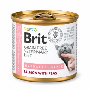 Brit Veterinary Diet grain free Cat Hypoallergenic Natvoer 200gr is hypoallergeen dieetvoer voor katten met voedselallergieën en intoleranties.
